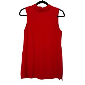 Calvin Klein Sleeveless Cutout Blouse Red